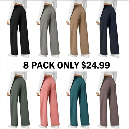 High Waisted Pocket Straight Leg Work Pants