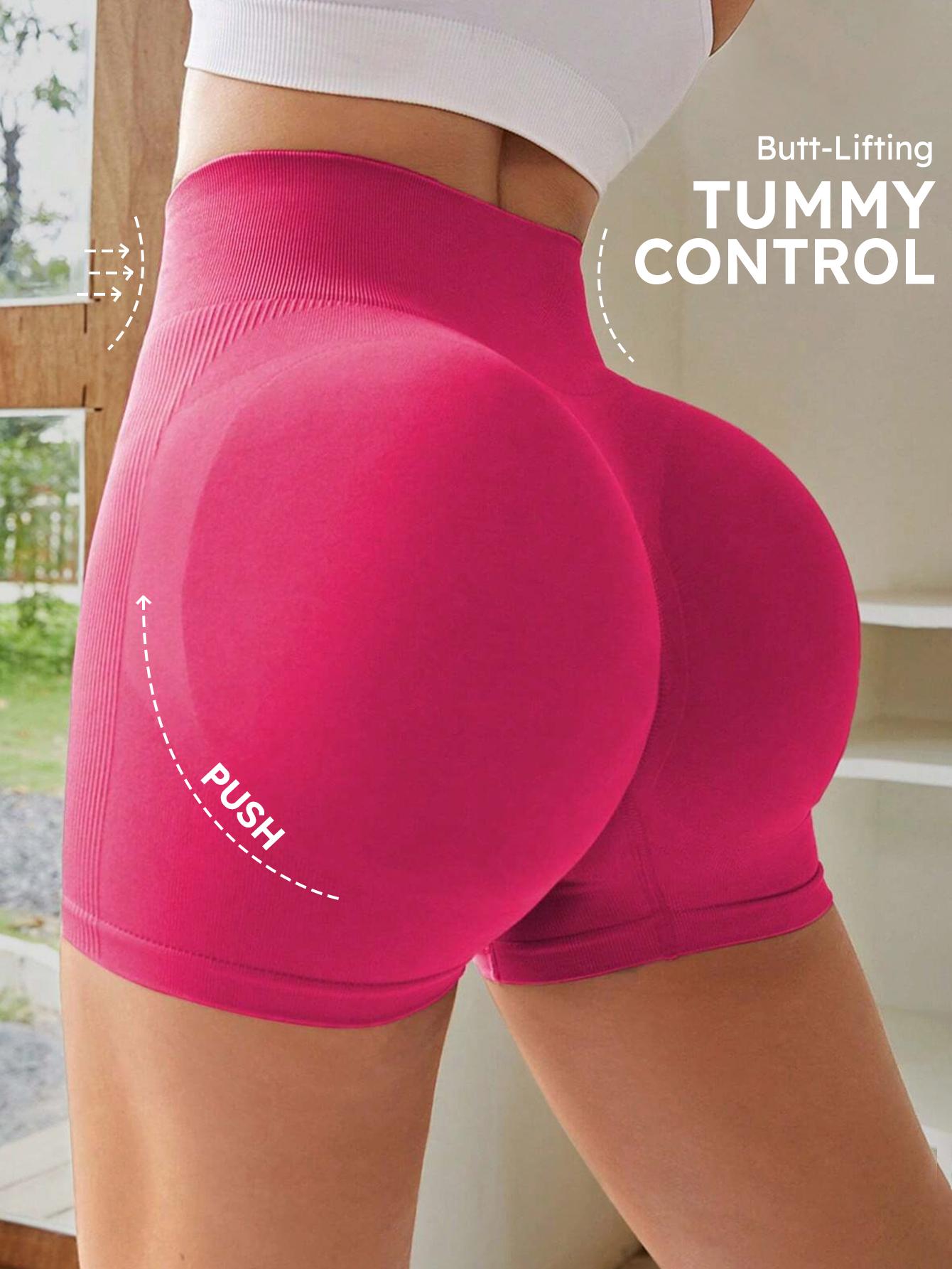 Coral High Waist Booty Shorts for Women | Butt Lifting Gym Fitness Leggings