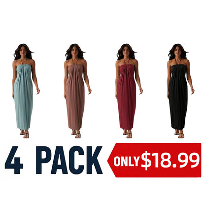 Halter Tie Back Maxi Dress with Pockets