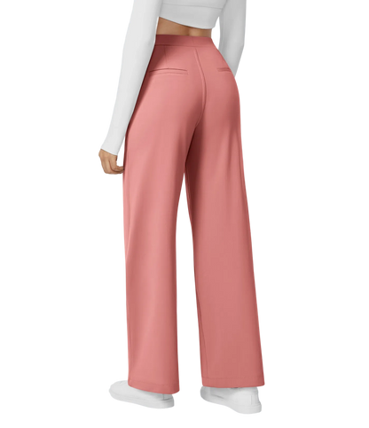 High Waisted Pocket Straight Leg Work Pants