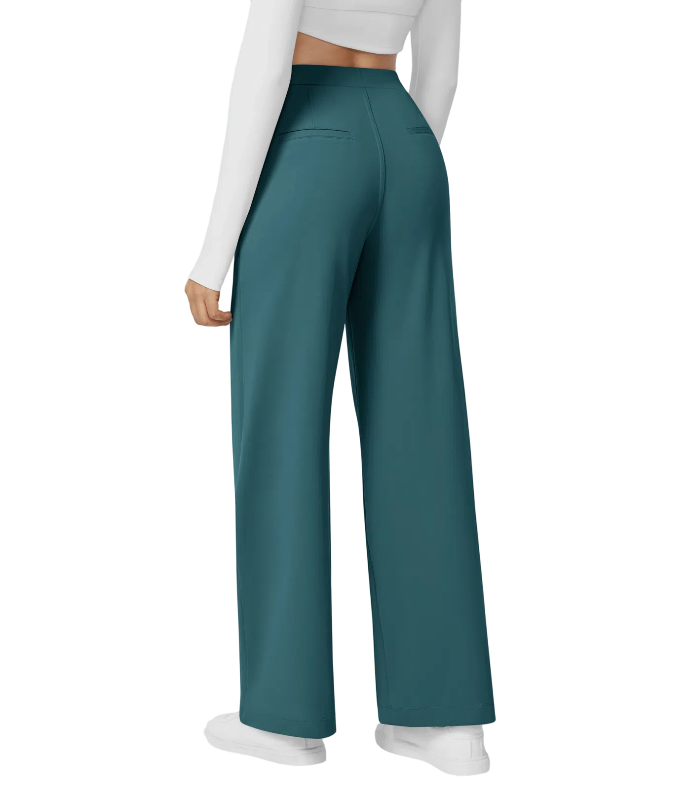 High Waisted Pocket Straight Leg Work Pants