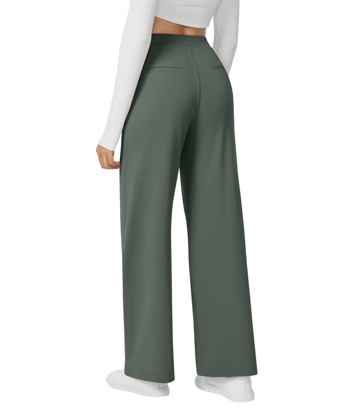 High Waisted Pocket Straight Leg Work Pants
